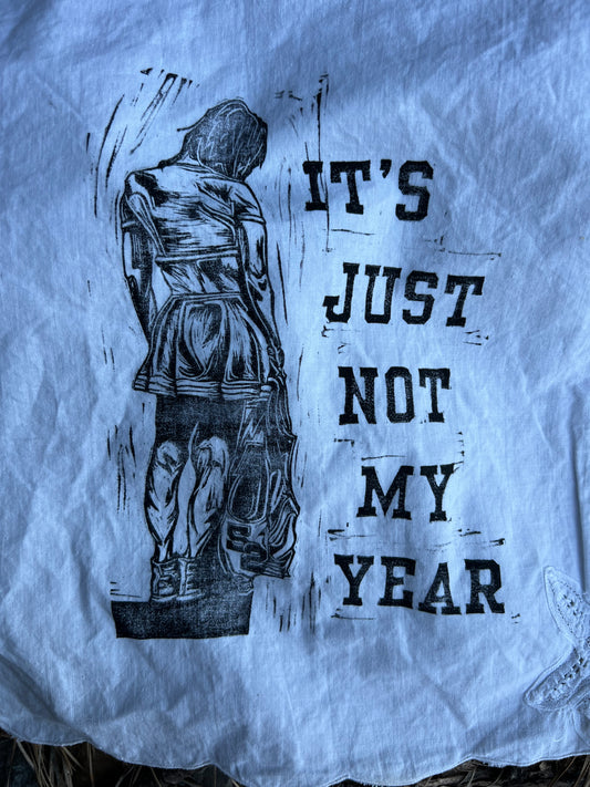 Not My Year - Alter Cloth / Vintage Handkerchief - no. 2