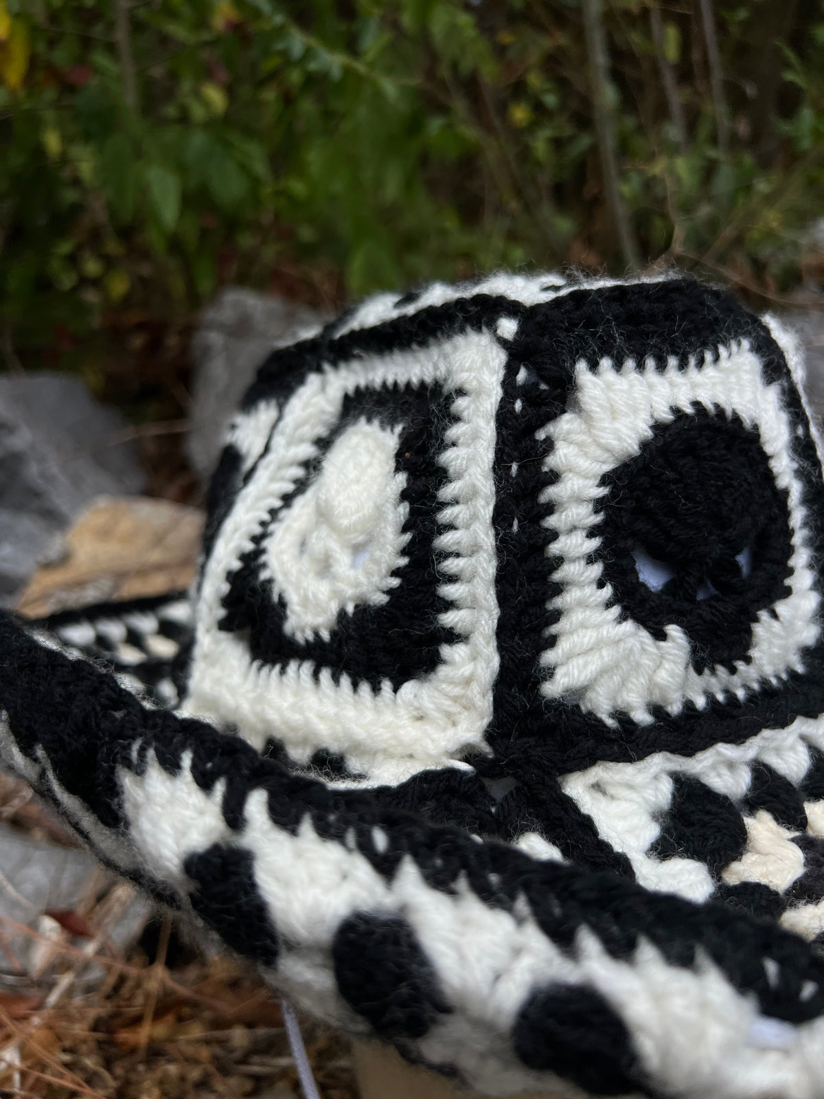 Crochet Cowboy Hat - Black & White