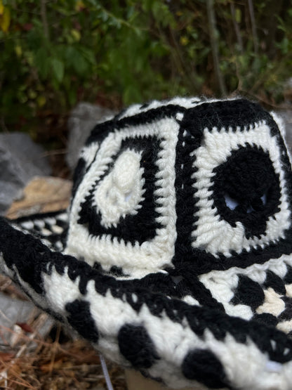 Crochet Cowboy Hat - Black & White