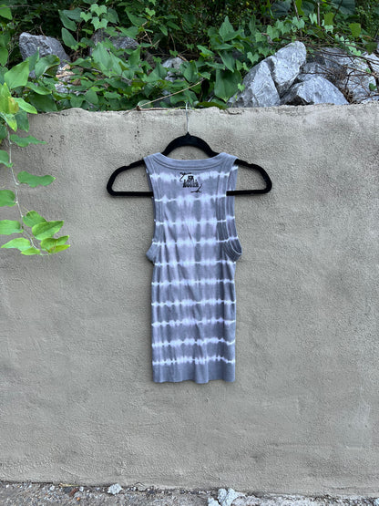 Not My Year - Grey Tie-Dye Tank Top