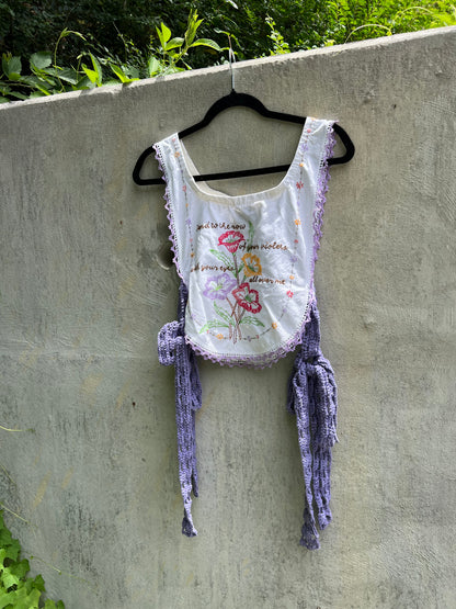 Row of Violets - Vintage Table Runner Top