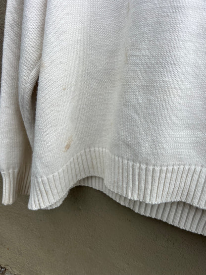 Say it Like You Mean it - Hand Embroidered White Sweater