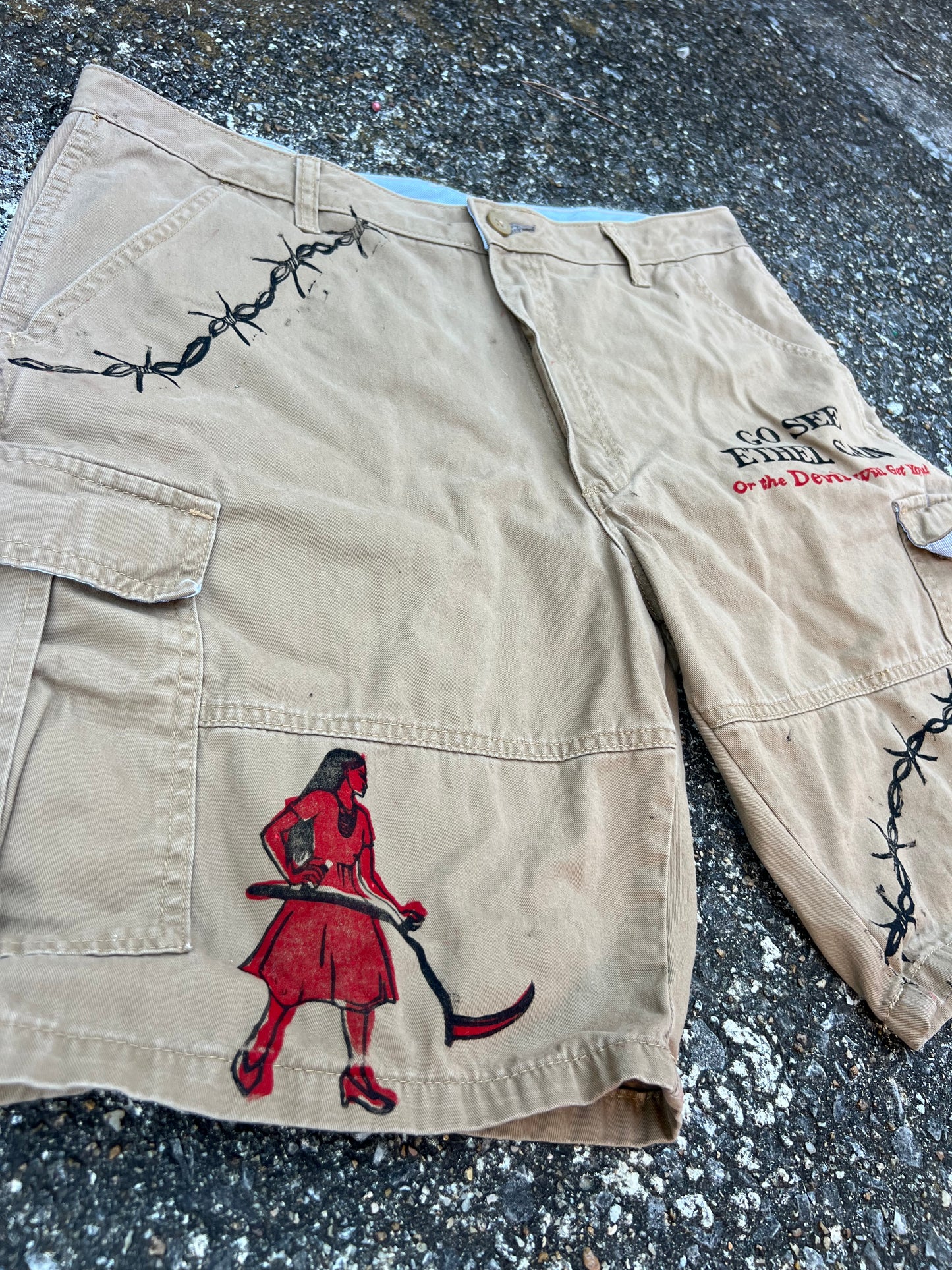 Go See Ethel Cain or the Devil Will Get You - Wrangler Cargo Shorts