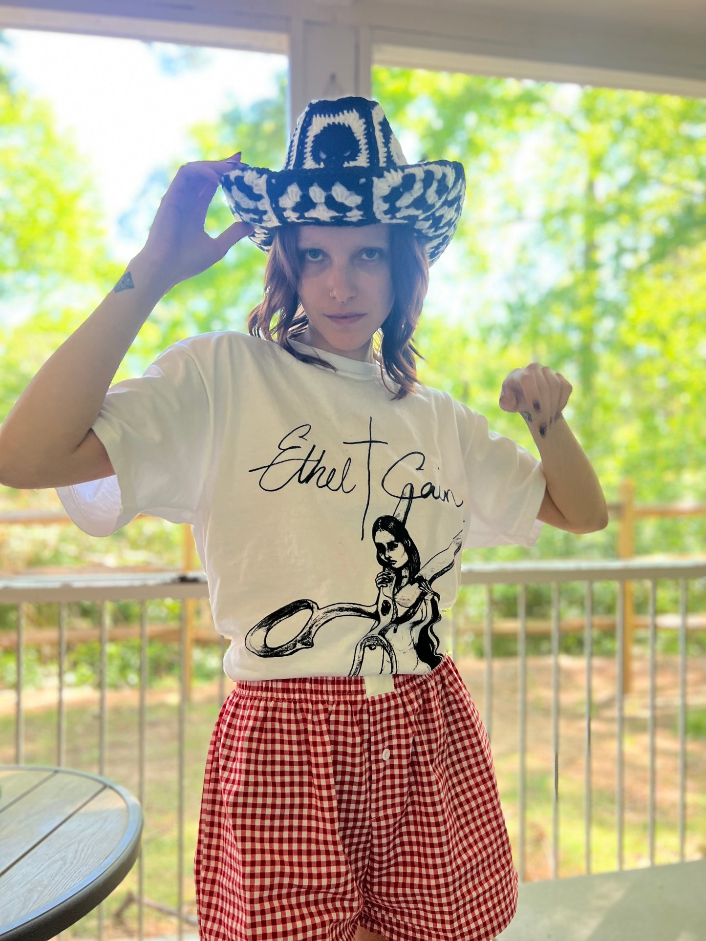 B&W Skull Cowgirl Hat