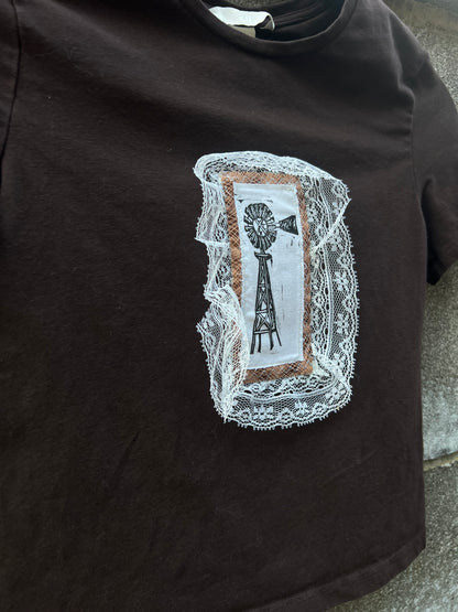 Windmill Patchwork - Brown Baby Tee