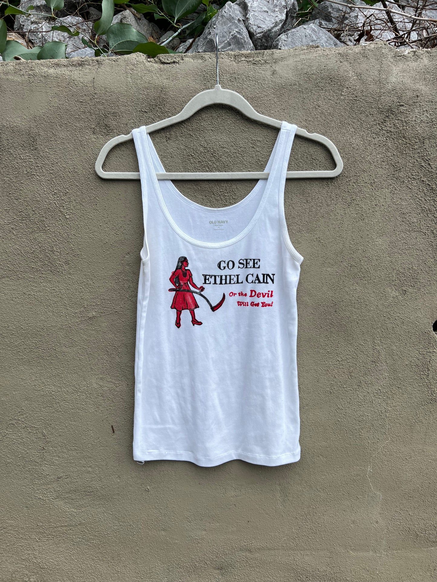 Go See Ethel Cain or the Devil Will Get You - White ON Tank Top