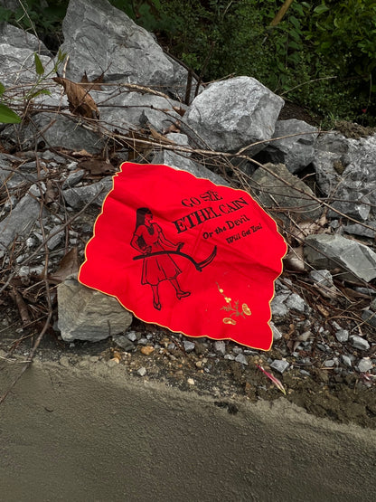 Go See Ethel Cain or the Devil Will Get You - Red Vintage Handkerchief