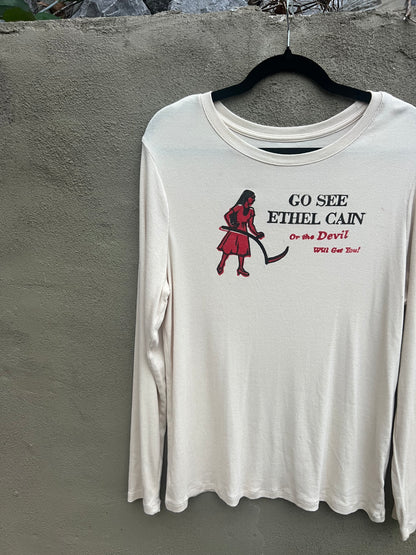 Go See Ethel Cain or the Devil Will Get You - Taupe Long Sleeved Top