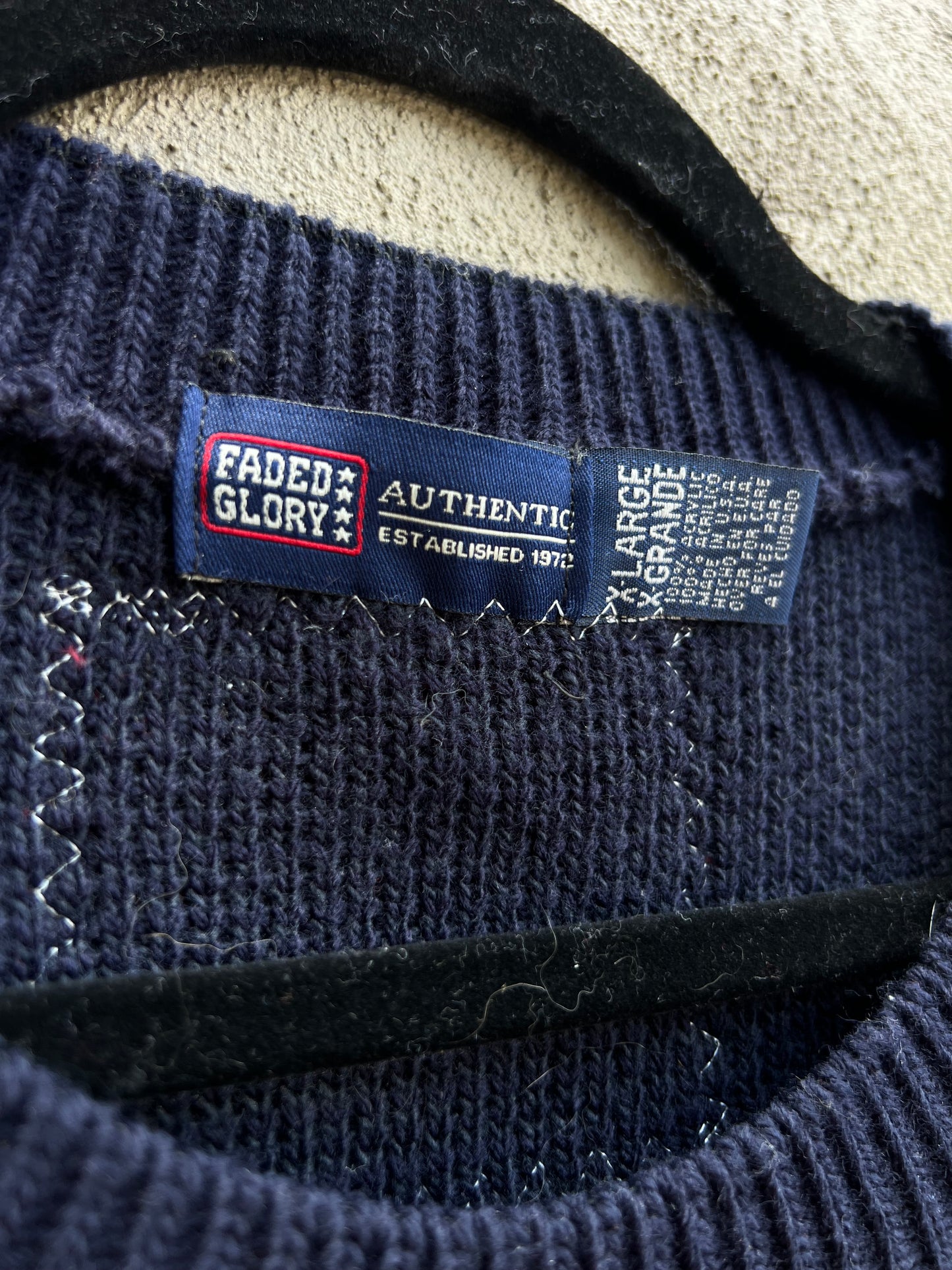 Say it Like You Mean it - Hand Embroidered Navy Sweater