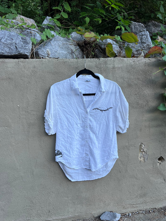 Like You Mean It - White Collared Shirt