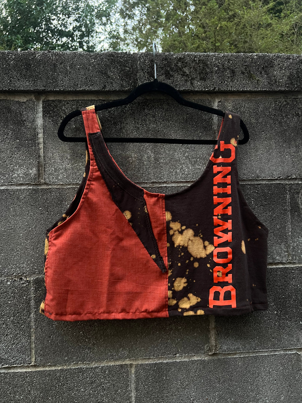 FUCK ICE - Brown & Orange Scrapped Tank Top