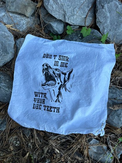 Dog Teeth - Alter Cloth / Vintage Handkerchief - no. 1