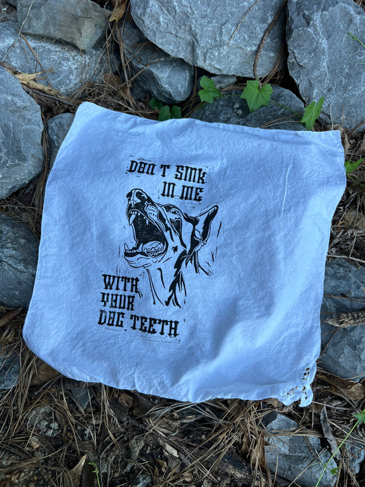 Dog Teeth - Alter Cloth / Vintage Handkerchief - no. 1