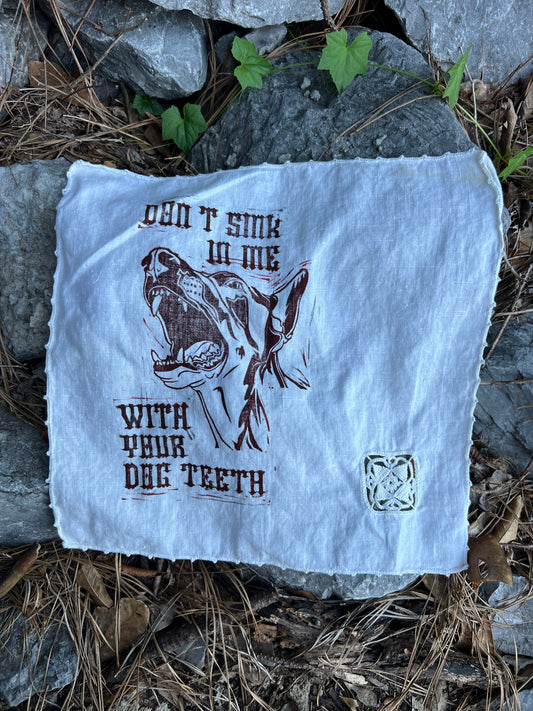 Dog Teeth - Alter Cloth / Vintage Handkerchief - no. 3