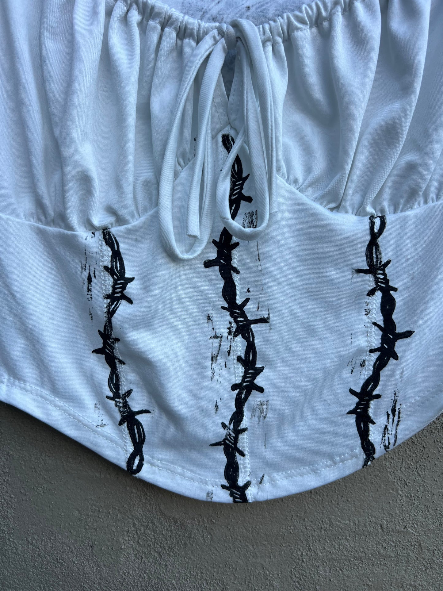 Dog Teeth - White Corset-Style Top