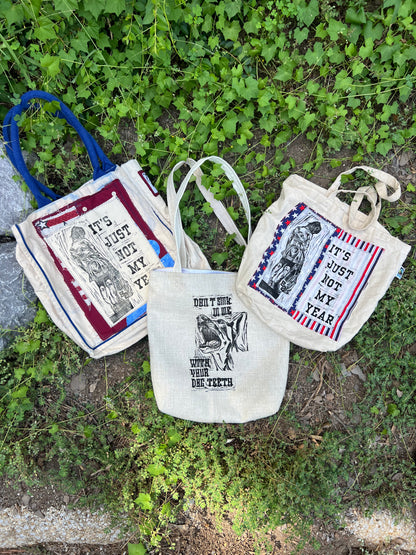 Dog Teeth - Handmade Tote Bag