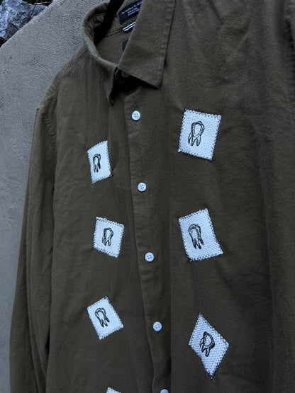 Dog Teeth - Green Flannel Shirt