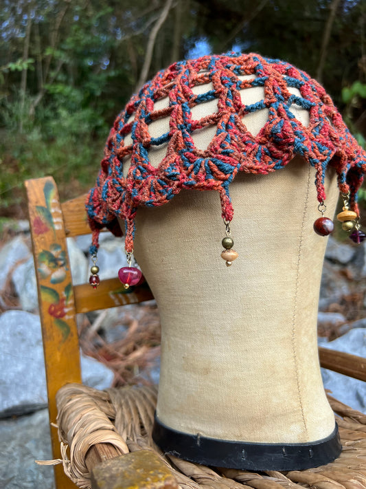 Rust - Beaded Skull Cap