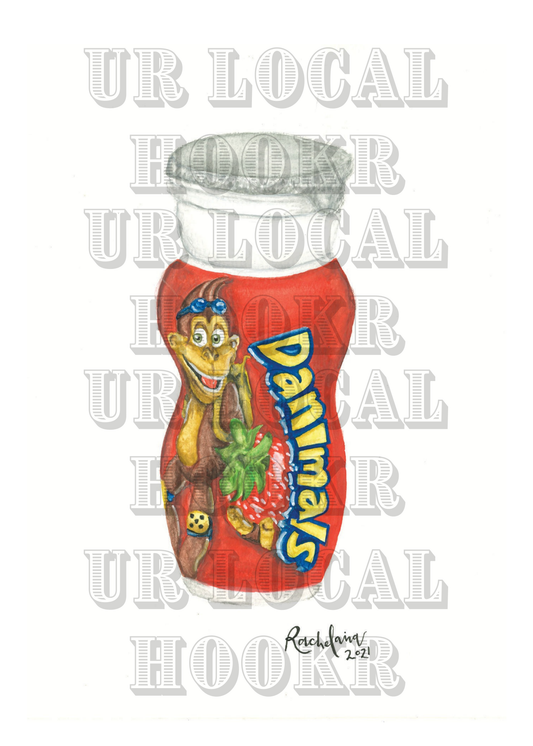 Danimals Drinkable Yogurt Watercolor - Giclee