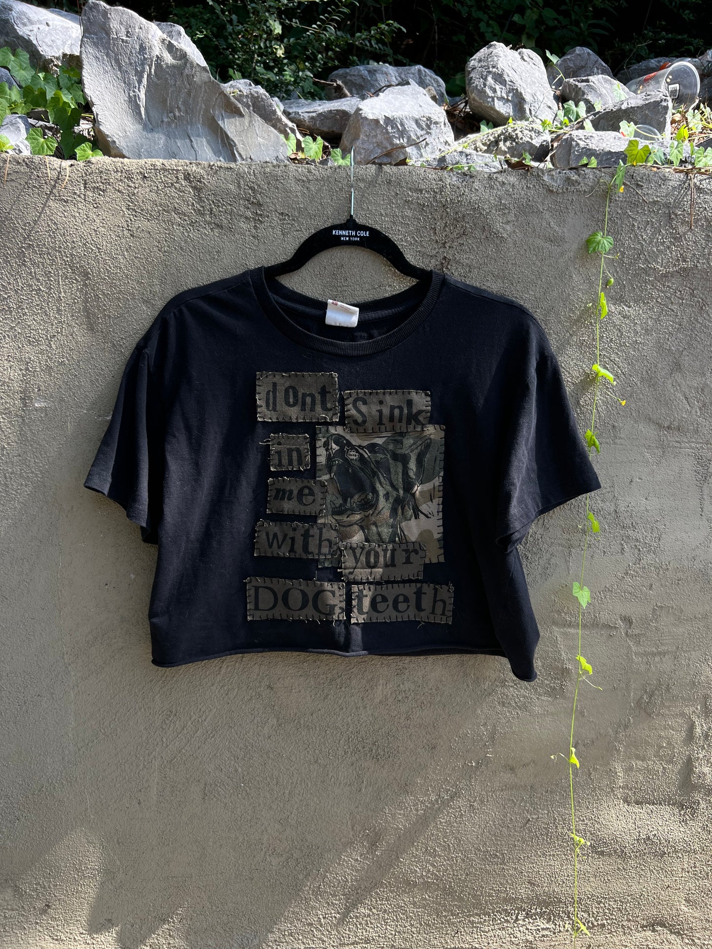 Dog Teeth - Black Cropped Tshirt