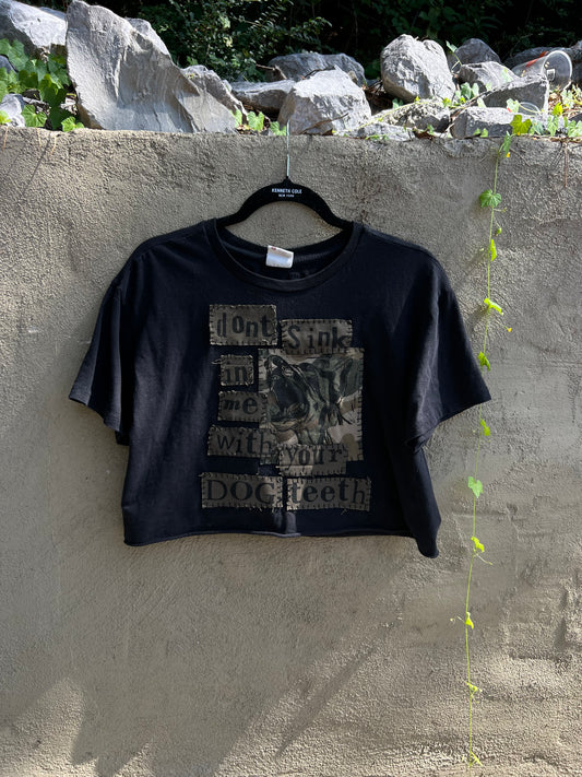 Dog Teeth - Black Cropped Tshirt