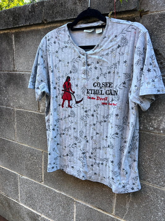 Go See Ethel Cain or the Devil Will Get You - Vintage Grey Floral Shirt