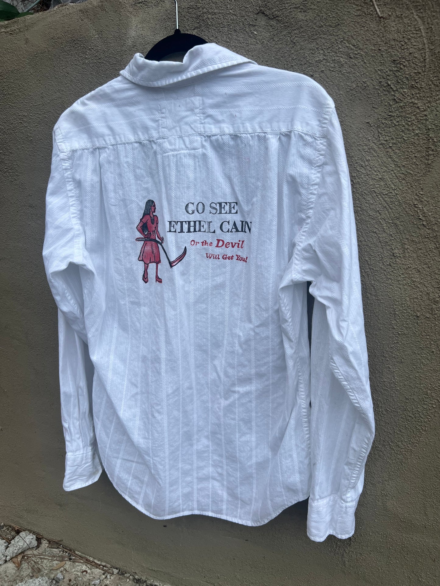 Go See Ethel Cain or the Devil Will Get You - White Half-Button Top