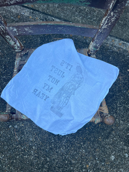 Not My Year - Alter Cloth / Vintage Handkerchief - no. 6
