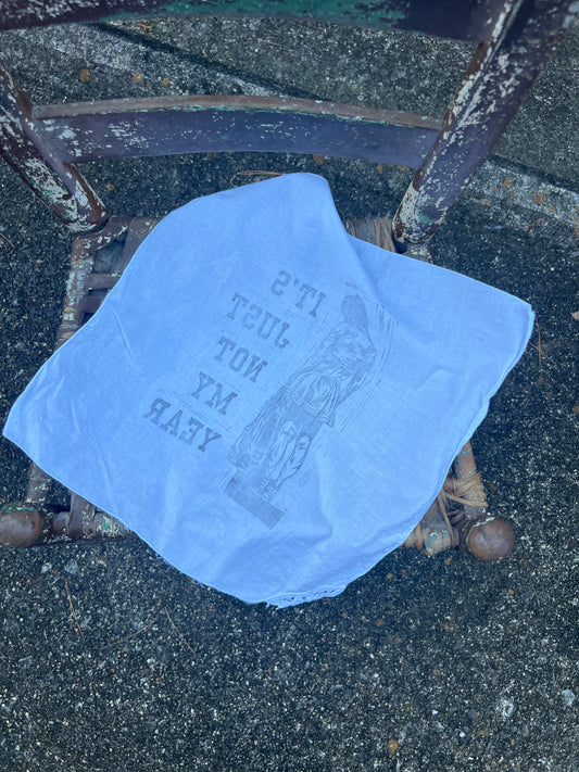 Not My Year - Alter Cloth / Vintage Handkerchief - no. 6