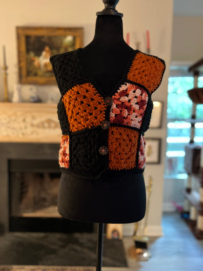 Halloween Granny Square Vest