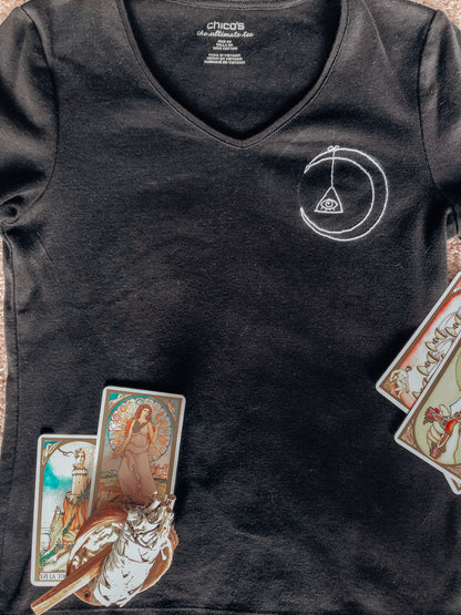 Moon & Eye Embroidered T-Shirt