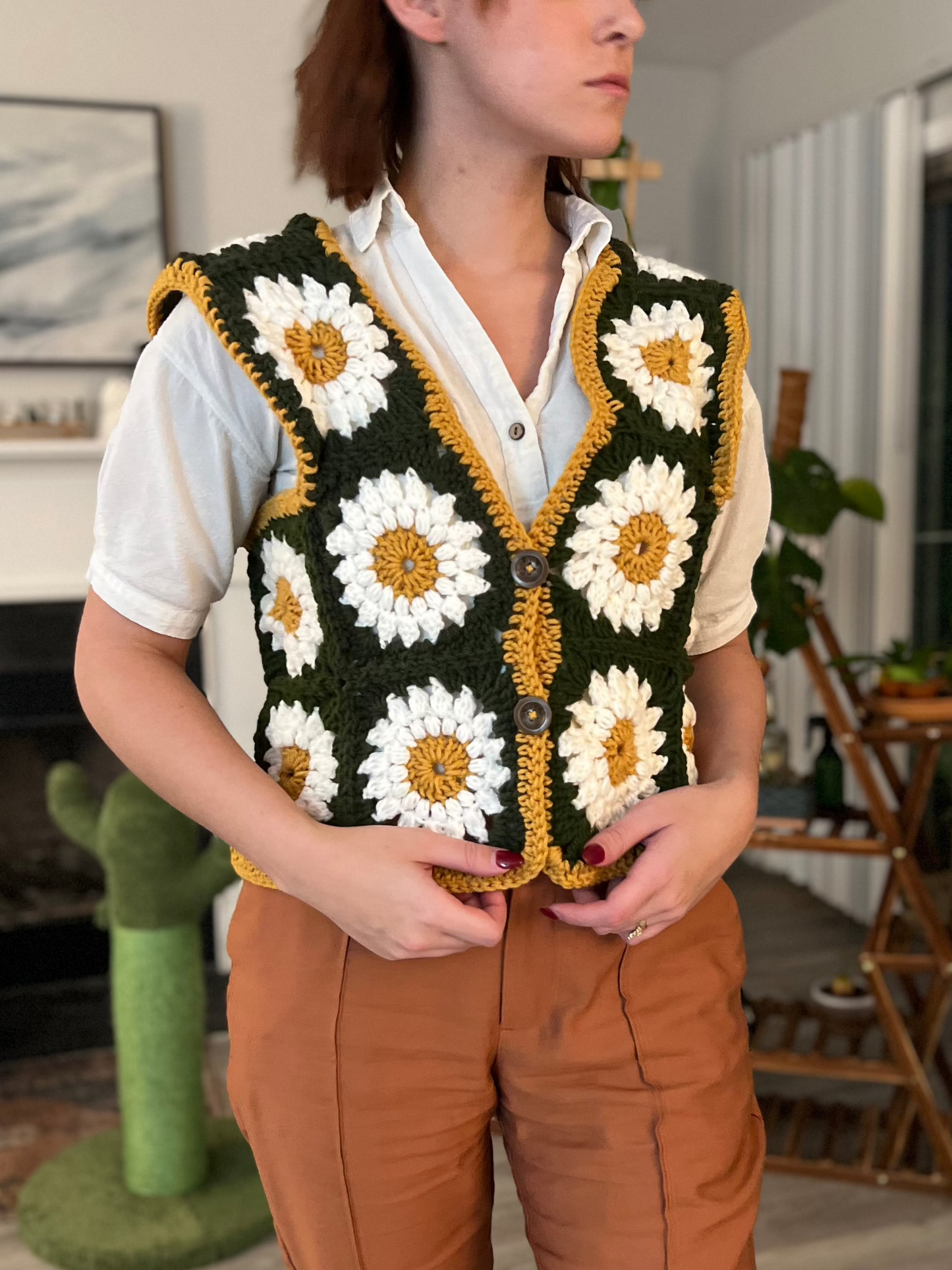 Lazy Daisy Granny Square Vest
