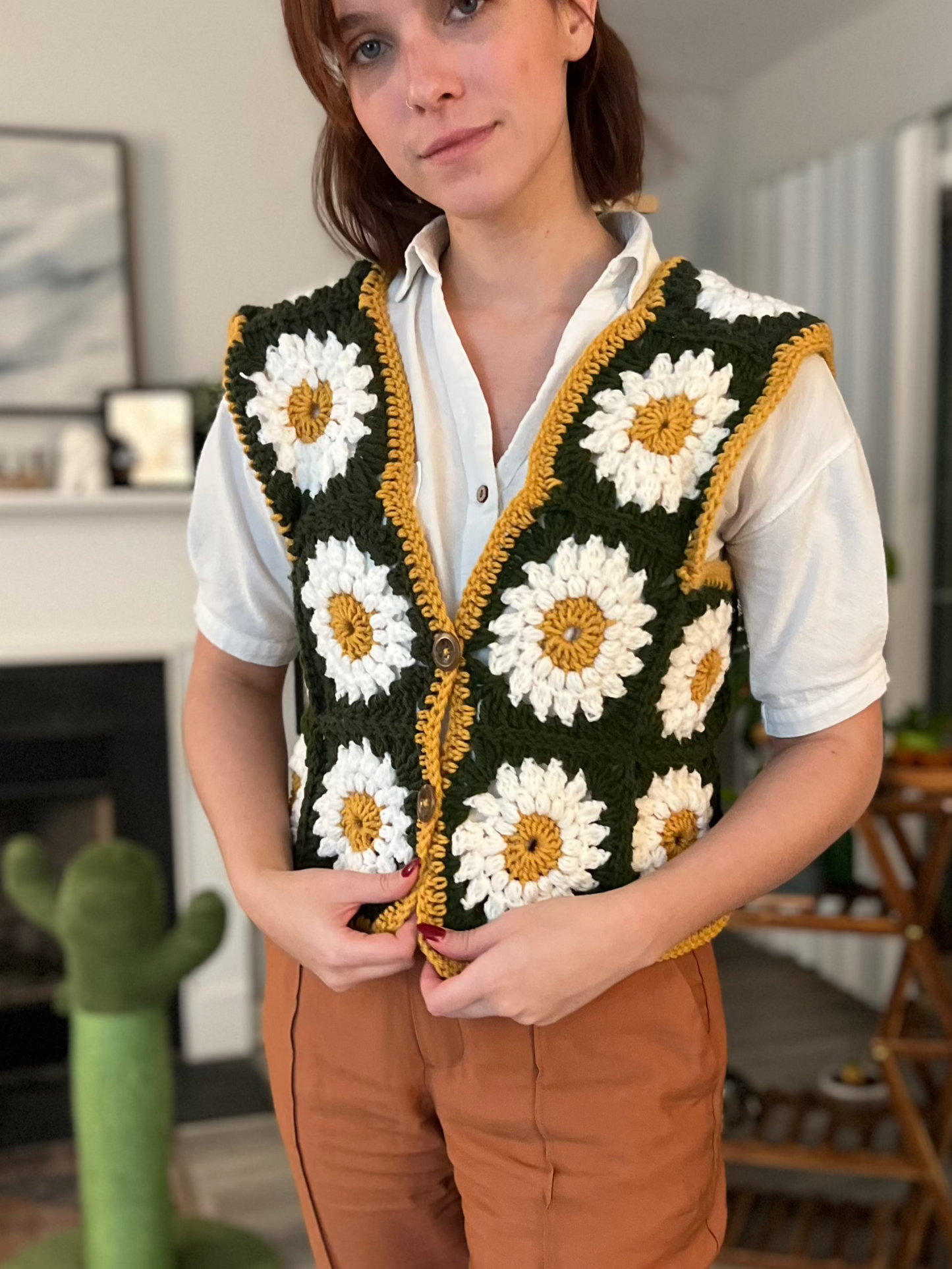 Lazy Daisy Granny Square Vest
