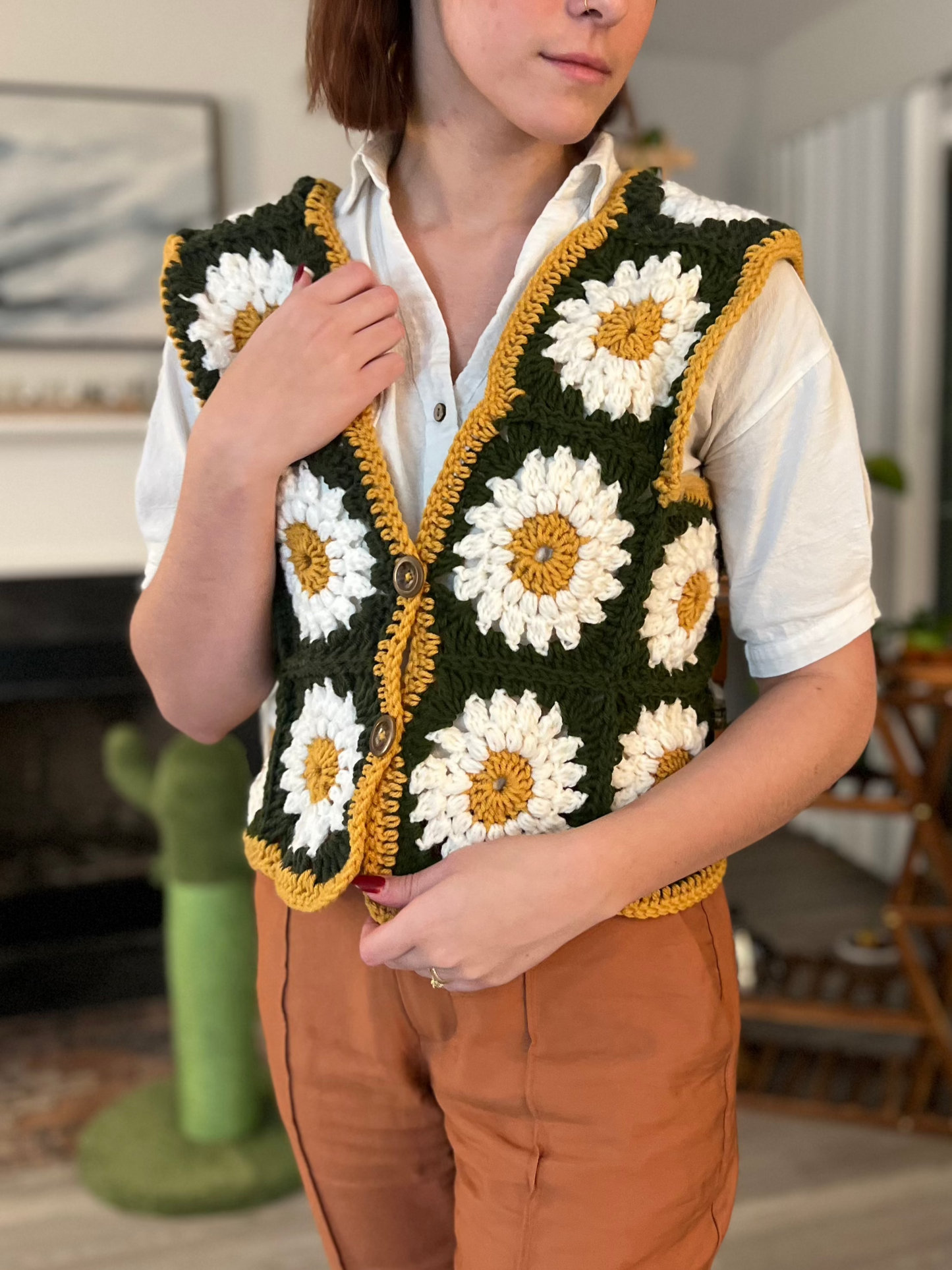 Lazy Daisy Granny Square Vest