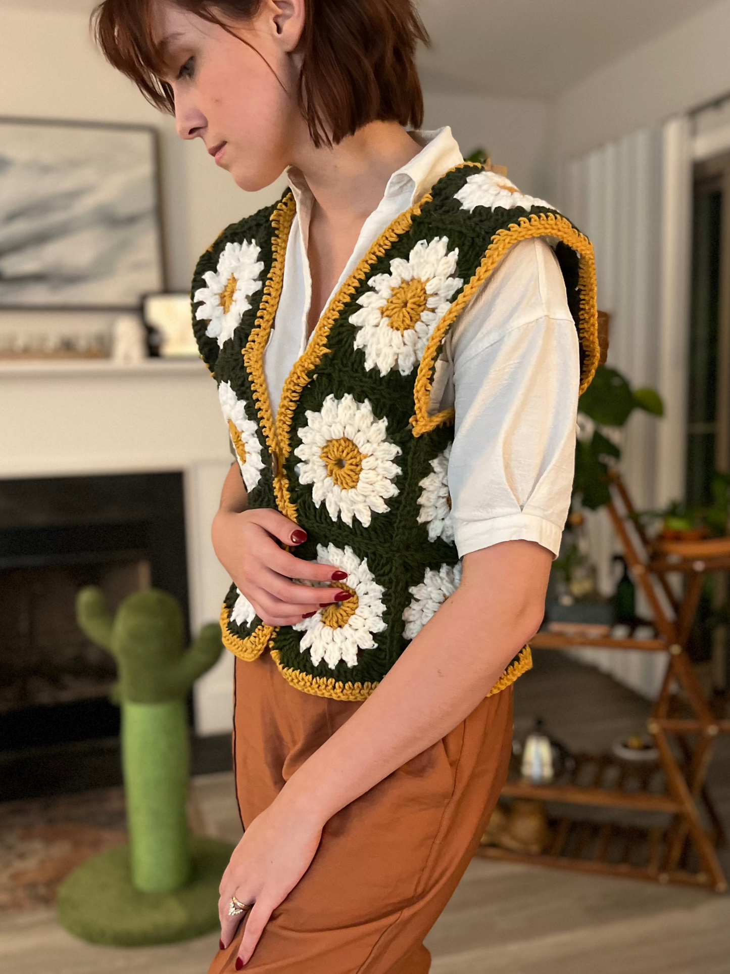 Lazy Daisy Granny Square Vest