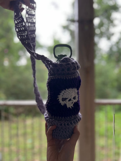 Water or Wine Bottle Purse - Purple Skull