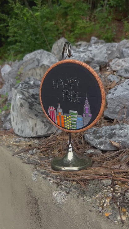 Happy Pride Cityscape - Hand Embroidery