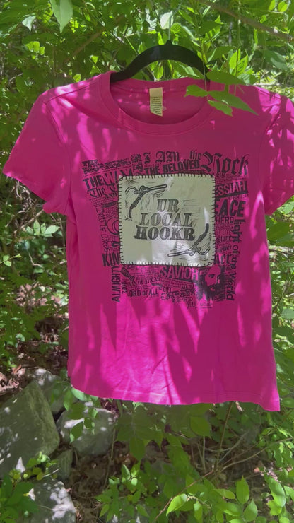 hookr merch - pink jesus tshirt